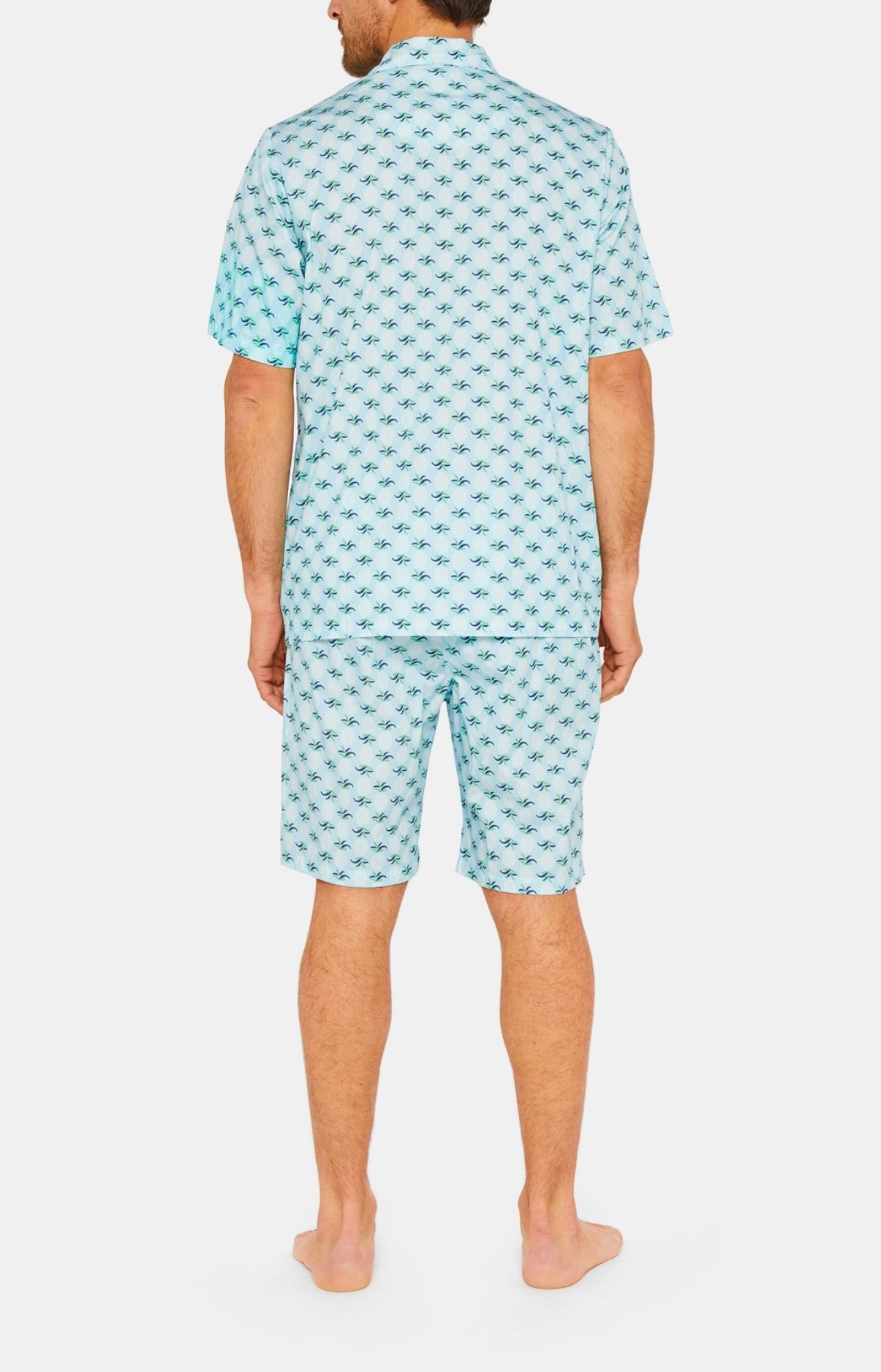 Pyjashort boutonné Homme Ananas Bleu 3