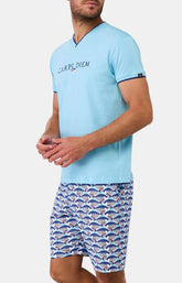 Pyjashort - Carpe diem bleu ciel 5