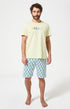 Pyjama Homme Décalé Manches courtes Imprimé rayures géométriques multicolores 1