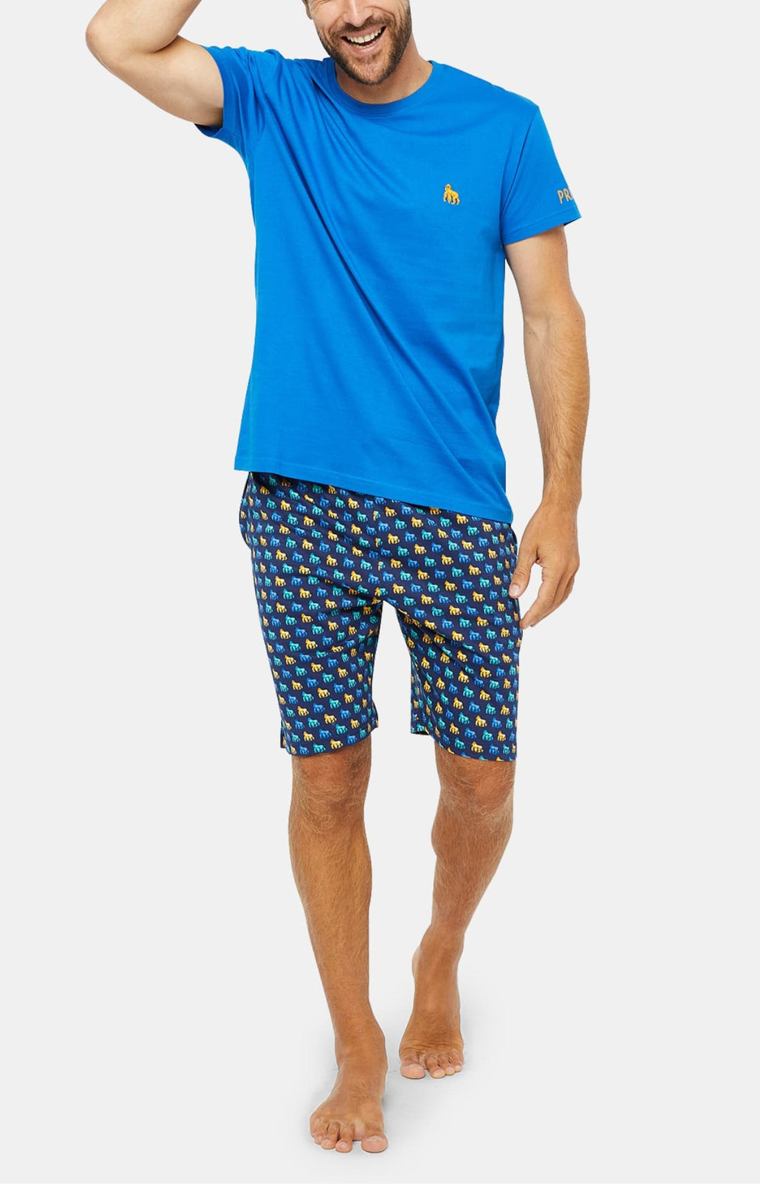 Pyjama court Homme motif gorille Multicolore 1