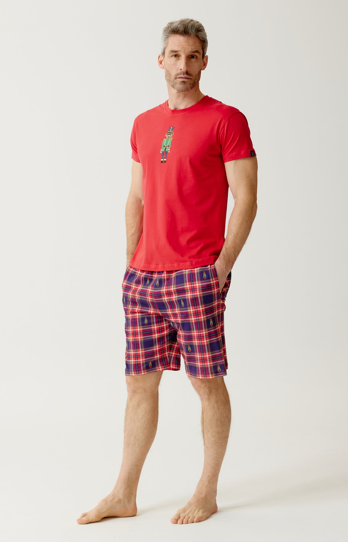 Pyjashort en jersey de coton léger - Léon