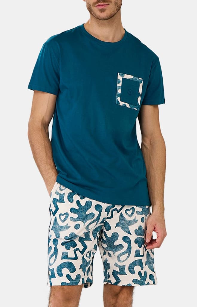 Pyjashort Homme Matis Pétrole 1