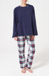 Poncho polaire femme couleur uni bleu marine 1