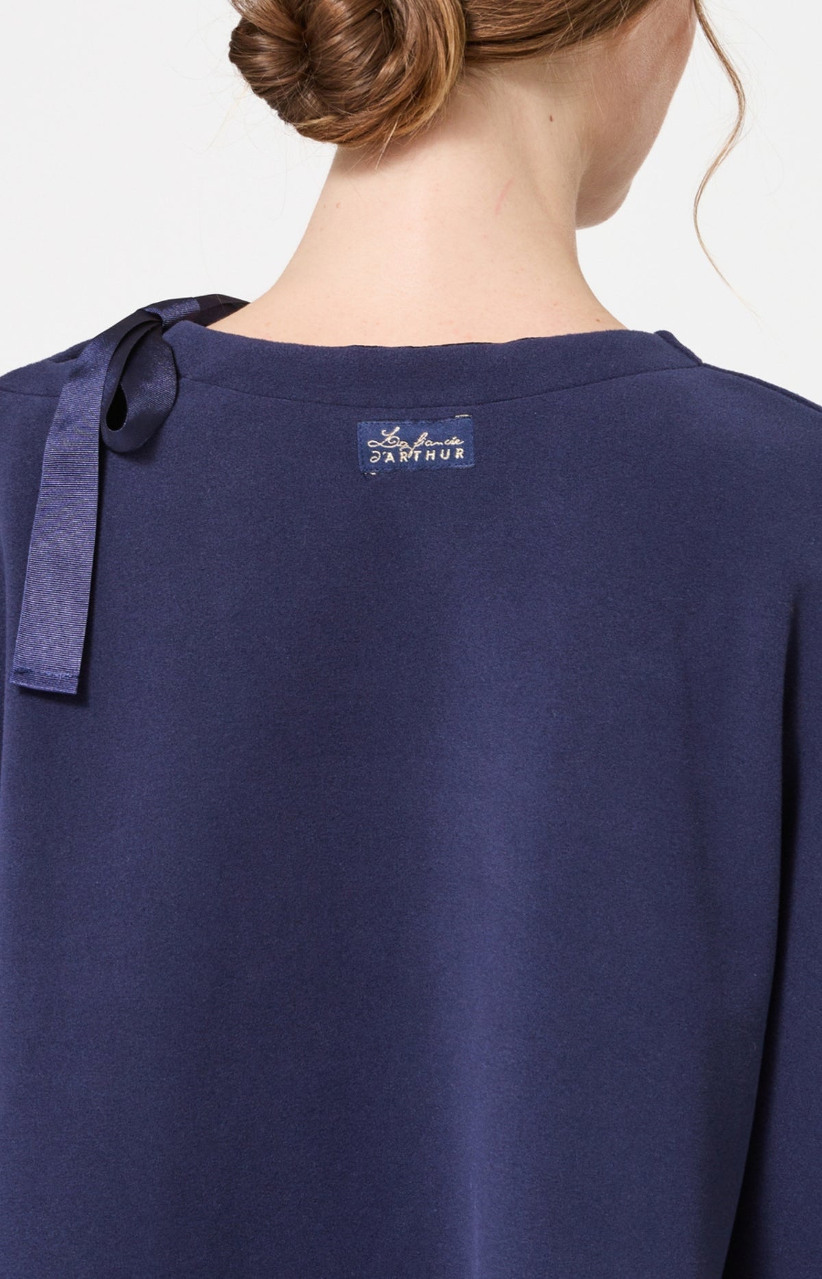 Poncho polaire femme couleur uni bleu marine 7