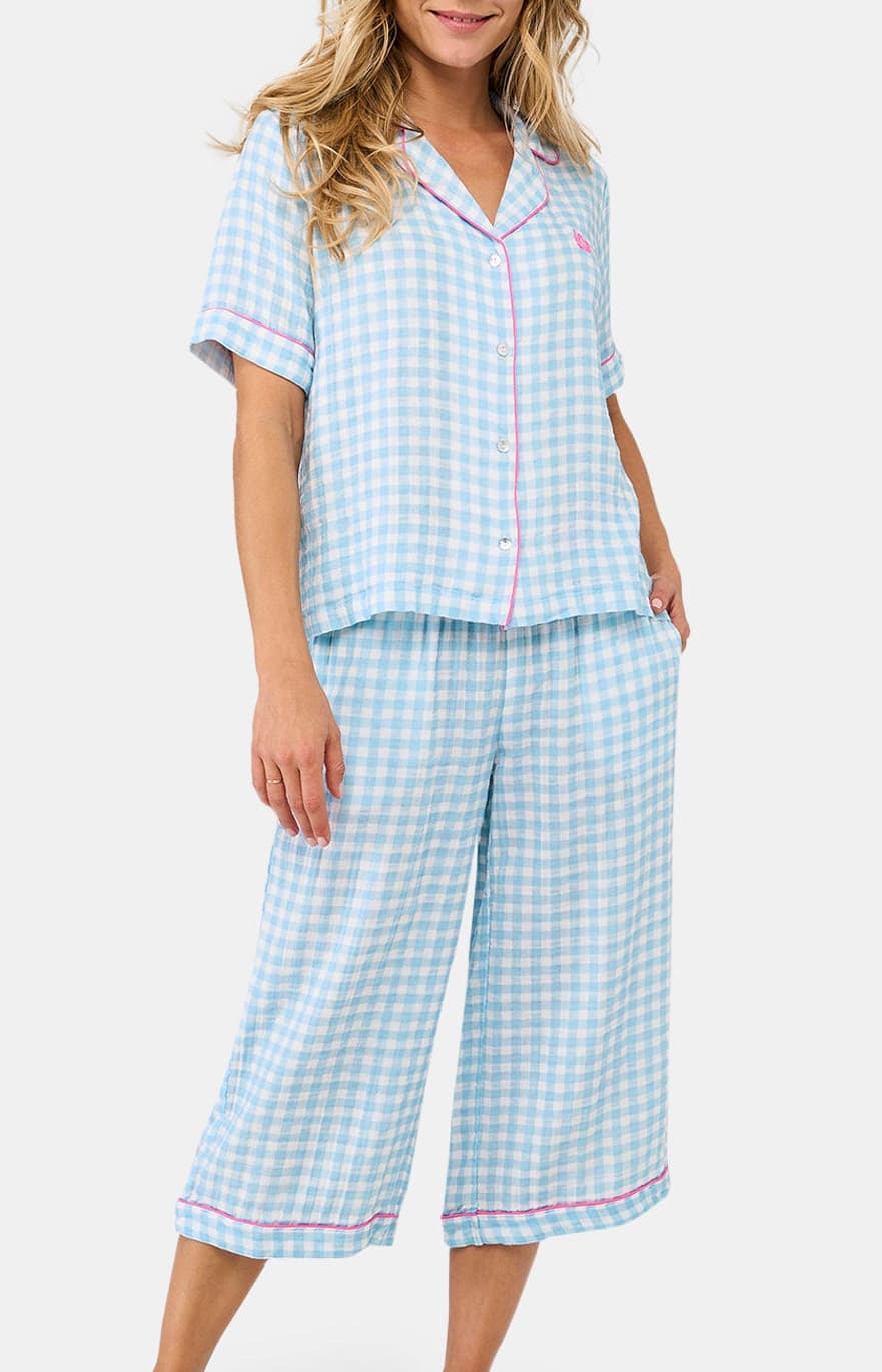 Pyjacorsaire vichy turquoise Lagon 1