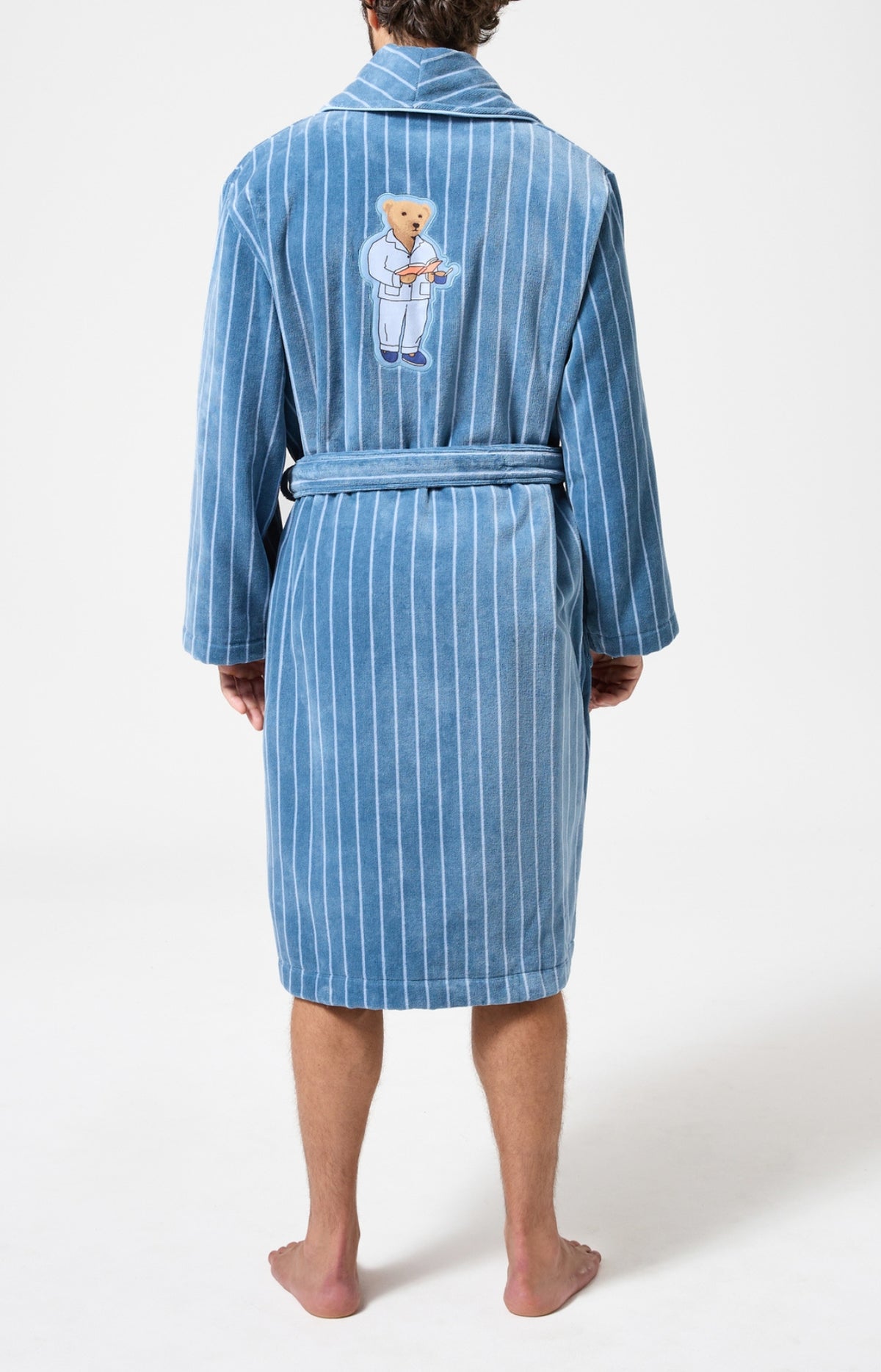Peignoir Rayures gris bleu homme 5