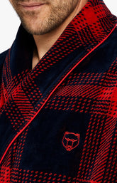 Peignoir Homme en feu a carreau Rouge 2