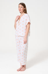 Pyjama Femme Soleil Manches courtes Imprimé soleils oranges 2