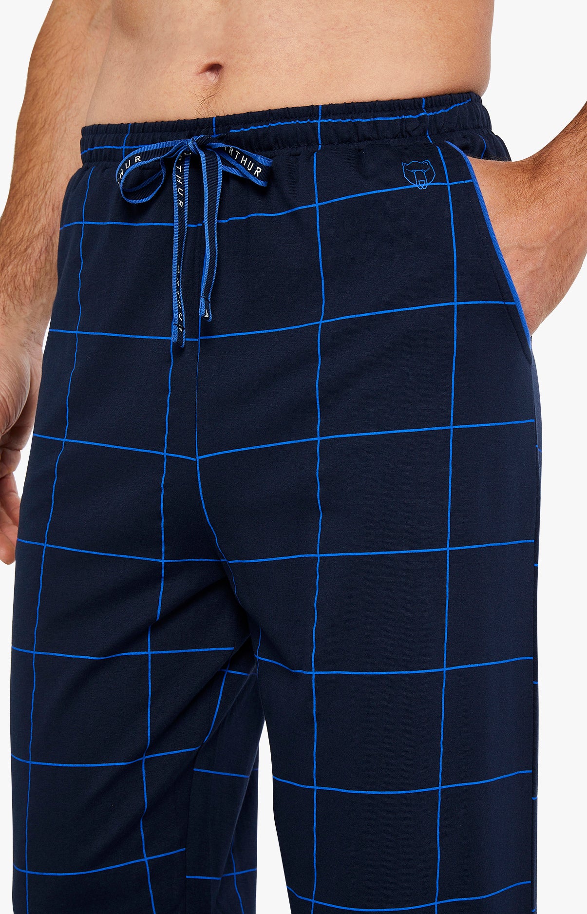 Pantalon Homme Carreaux Marine 2
