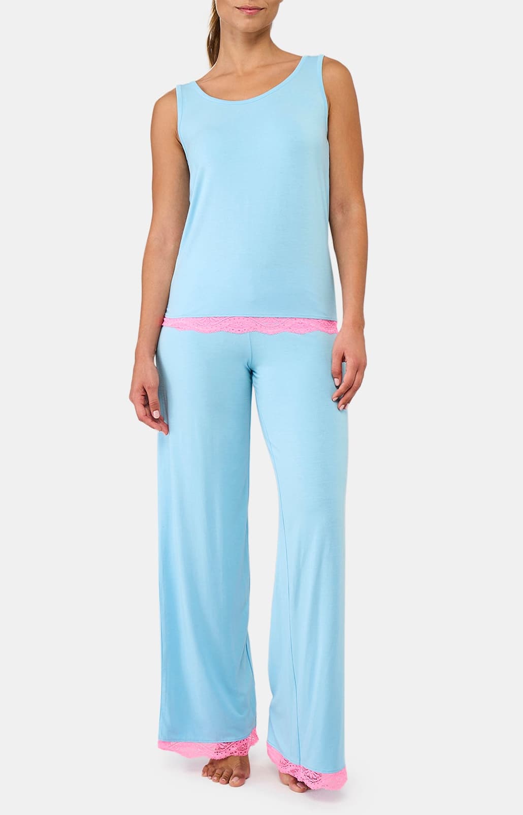 Pantalon Femme Turquoise Bleu 1