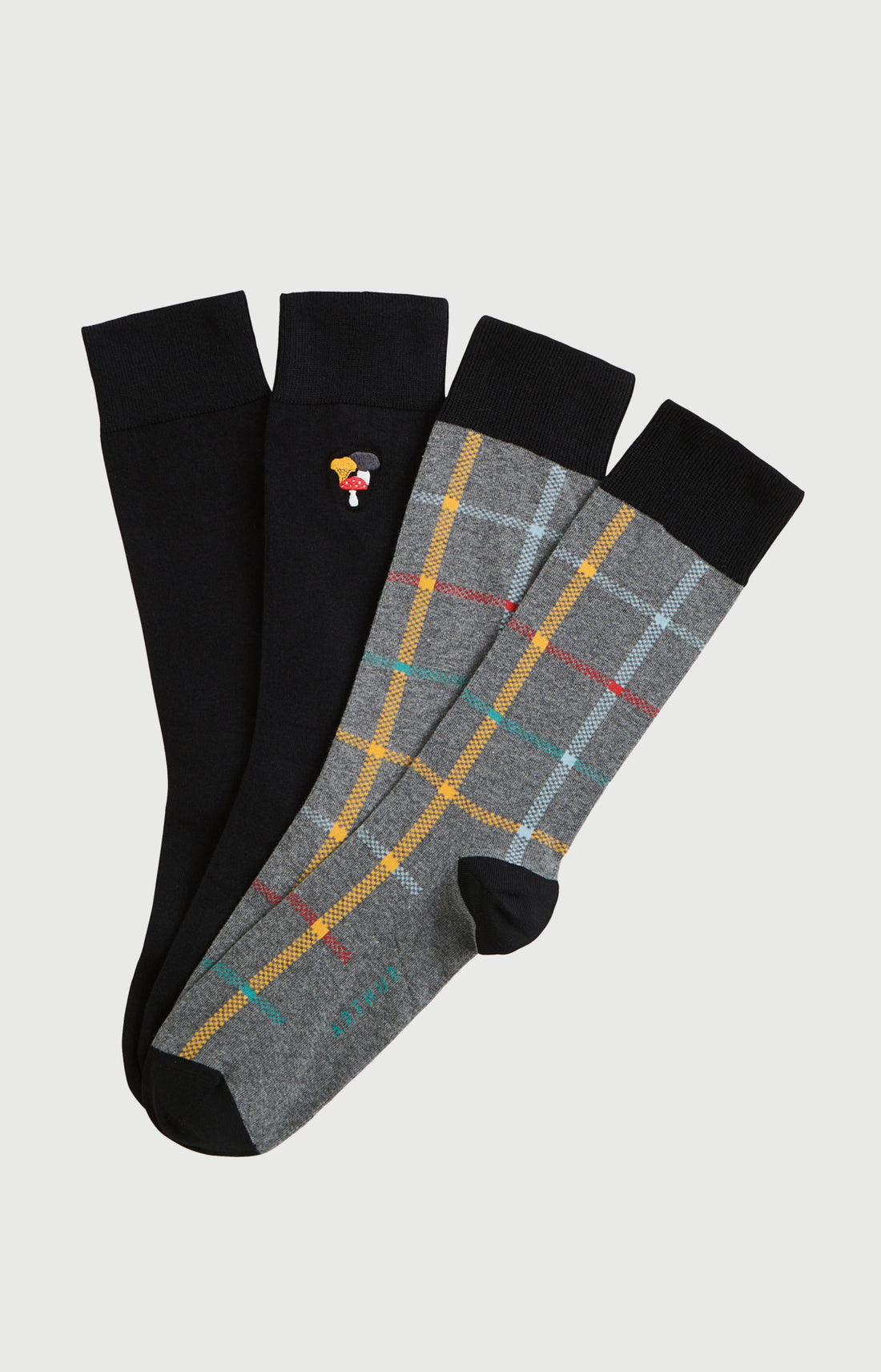 Lot de chaussettes Homme champignons gris 1