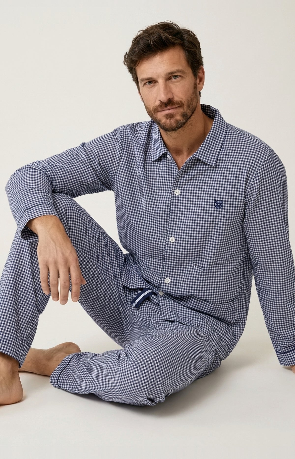 Pyjama boutonné en flanelle de coton - Elie