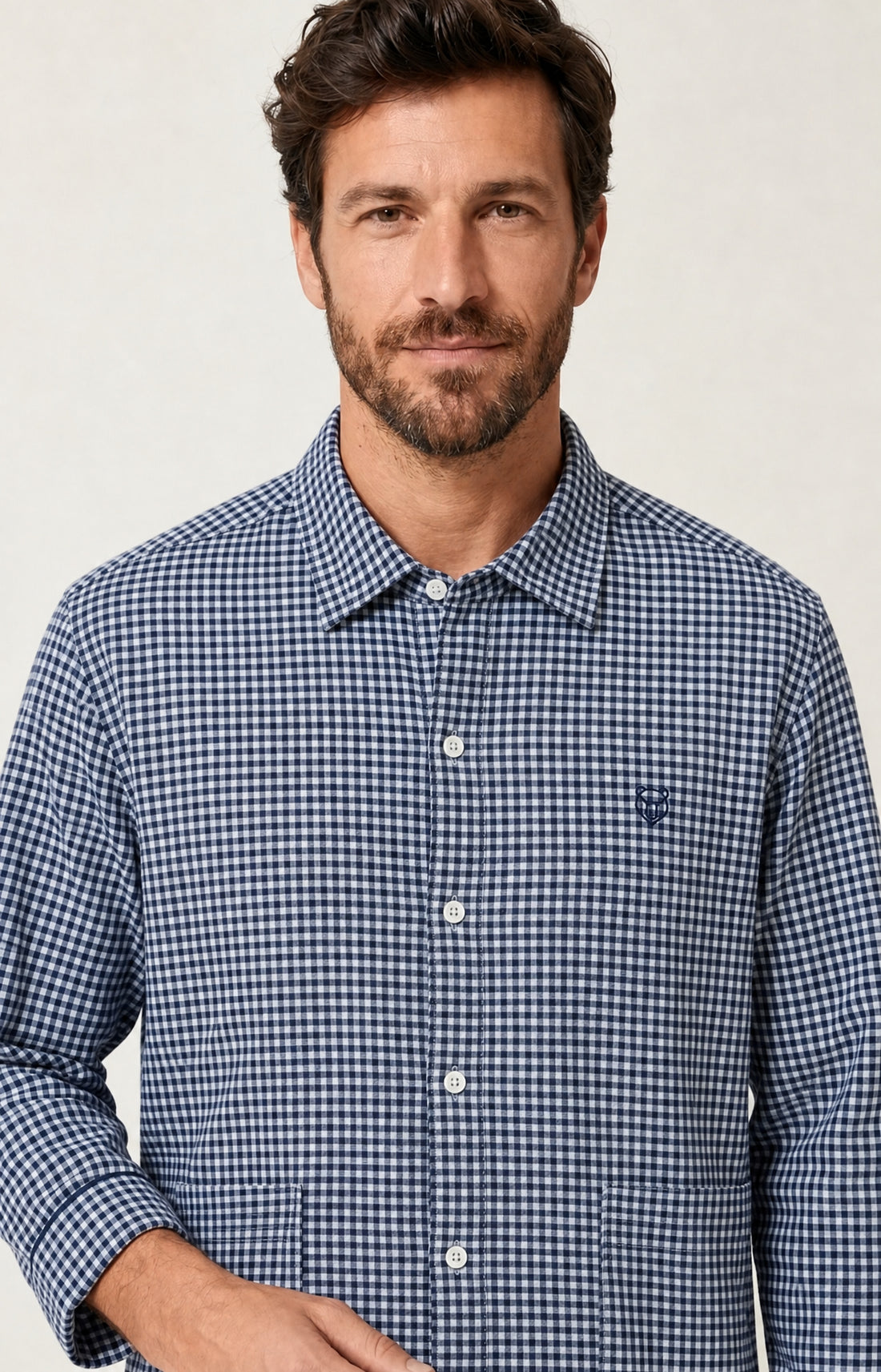 Pyjama boutonné en flanelle de coton - Elie