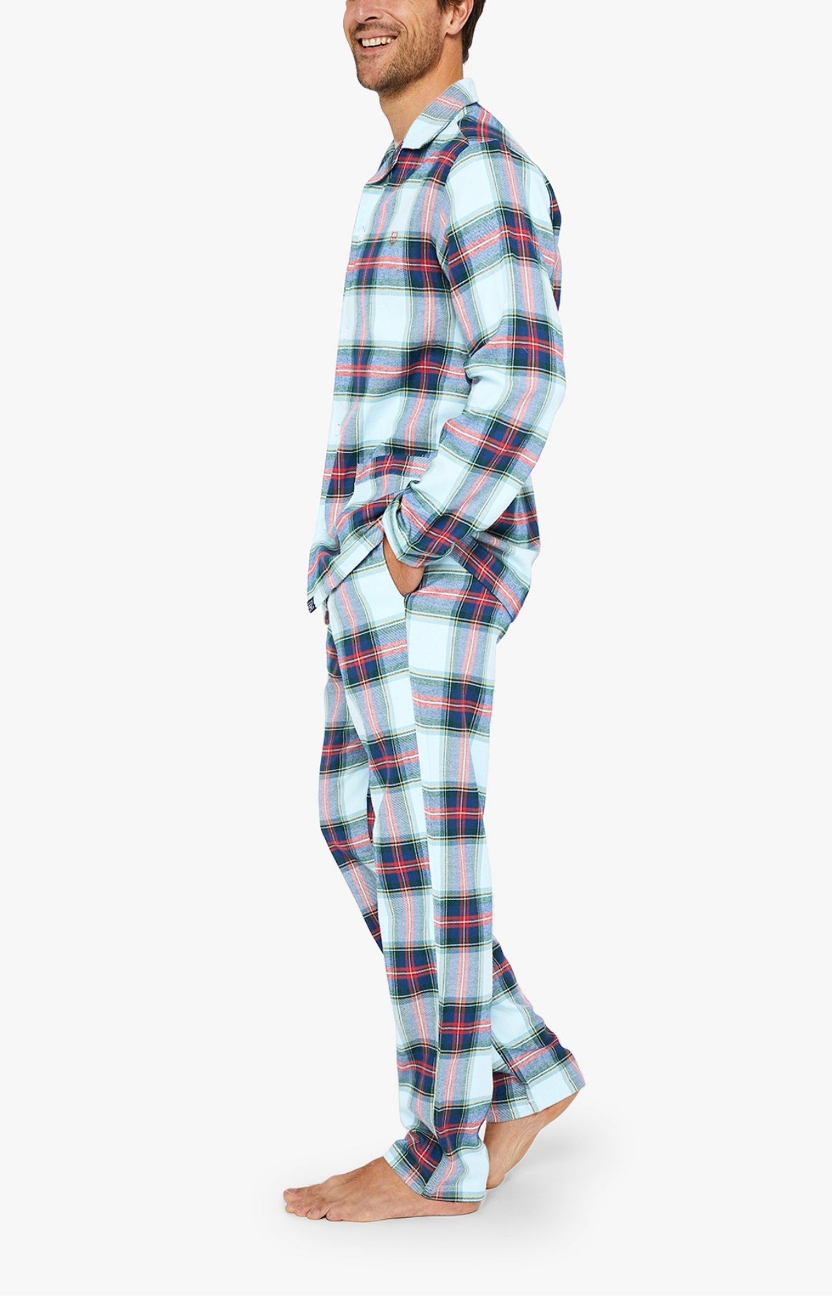 Pyjama long boutonné Homme Logan Glace Bleu 2