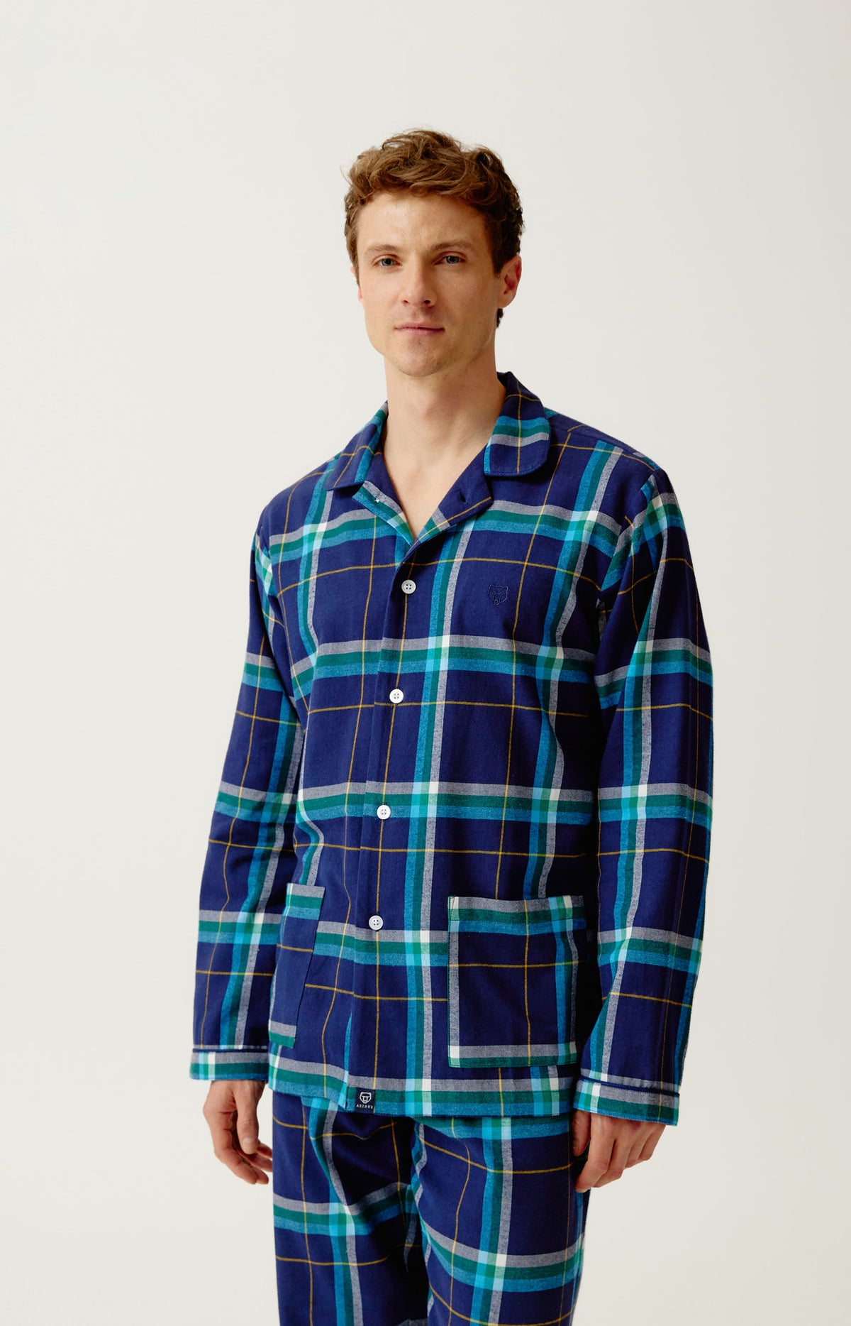 Pyjama boutonné en flanelle de coton - Mark