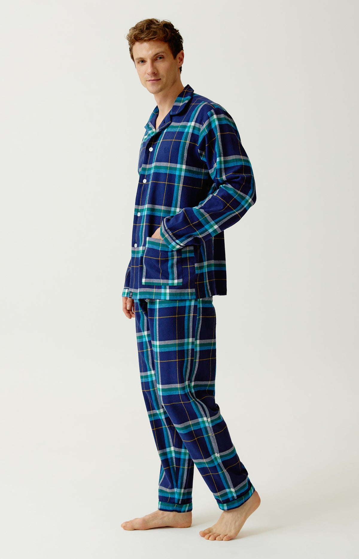 Pyjama boutonné en flanelle de coton - Mark