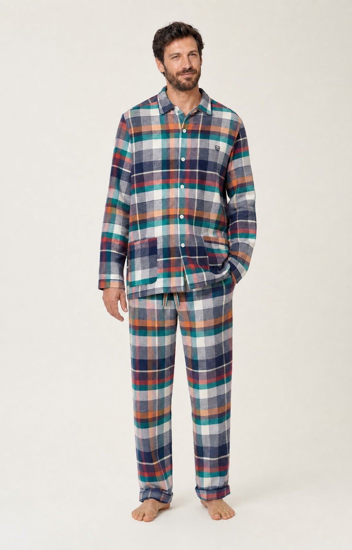 Pyjama boutonné en flanelle de coton - Owen