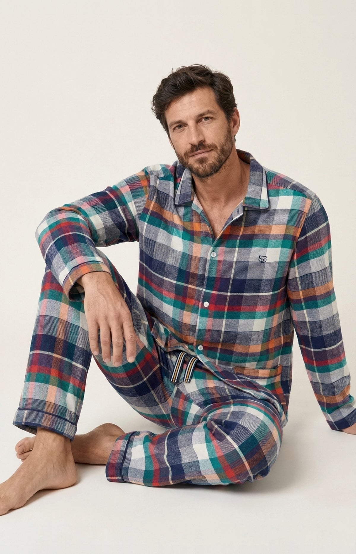 Pyjama boutonné en flanelle de coton - Owen