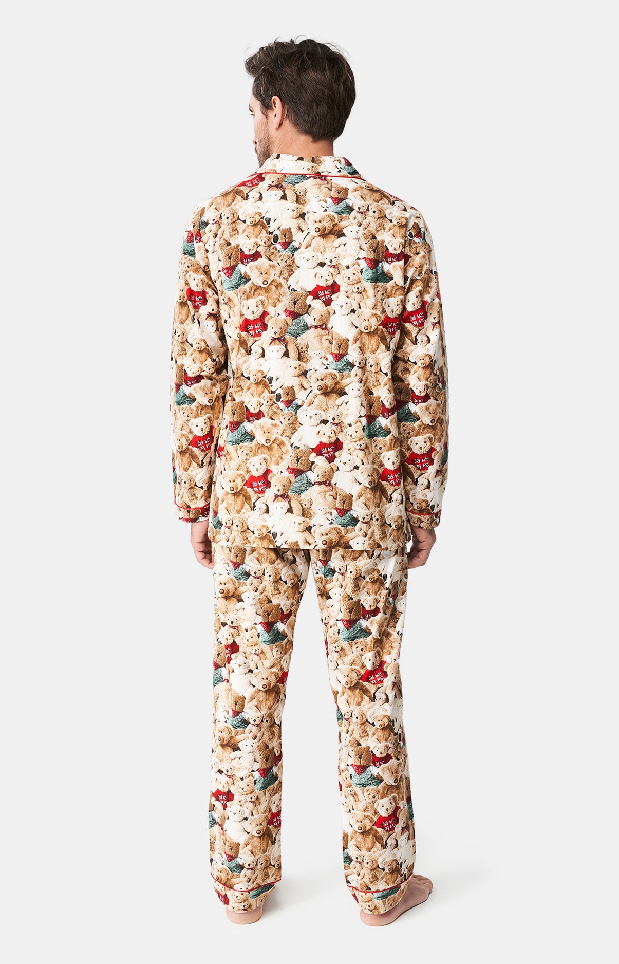 Pyjama long boutonné Femme Teddy Beige et Marron 16