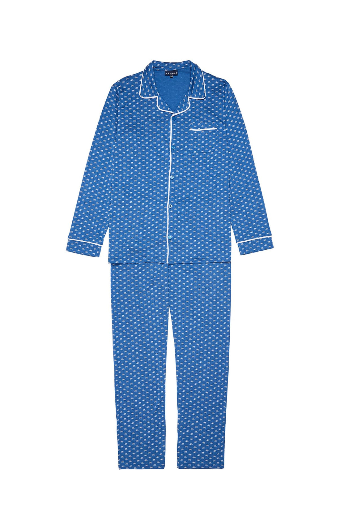 Pyjama Homme boutonné Petit Vélo Denim  3