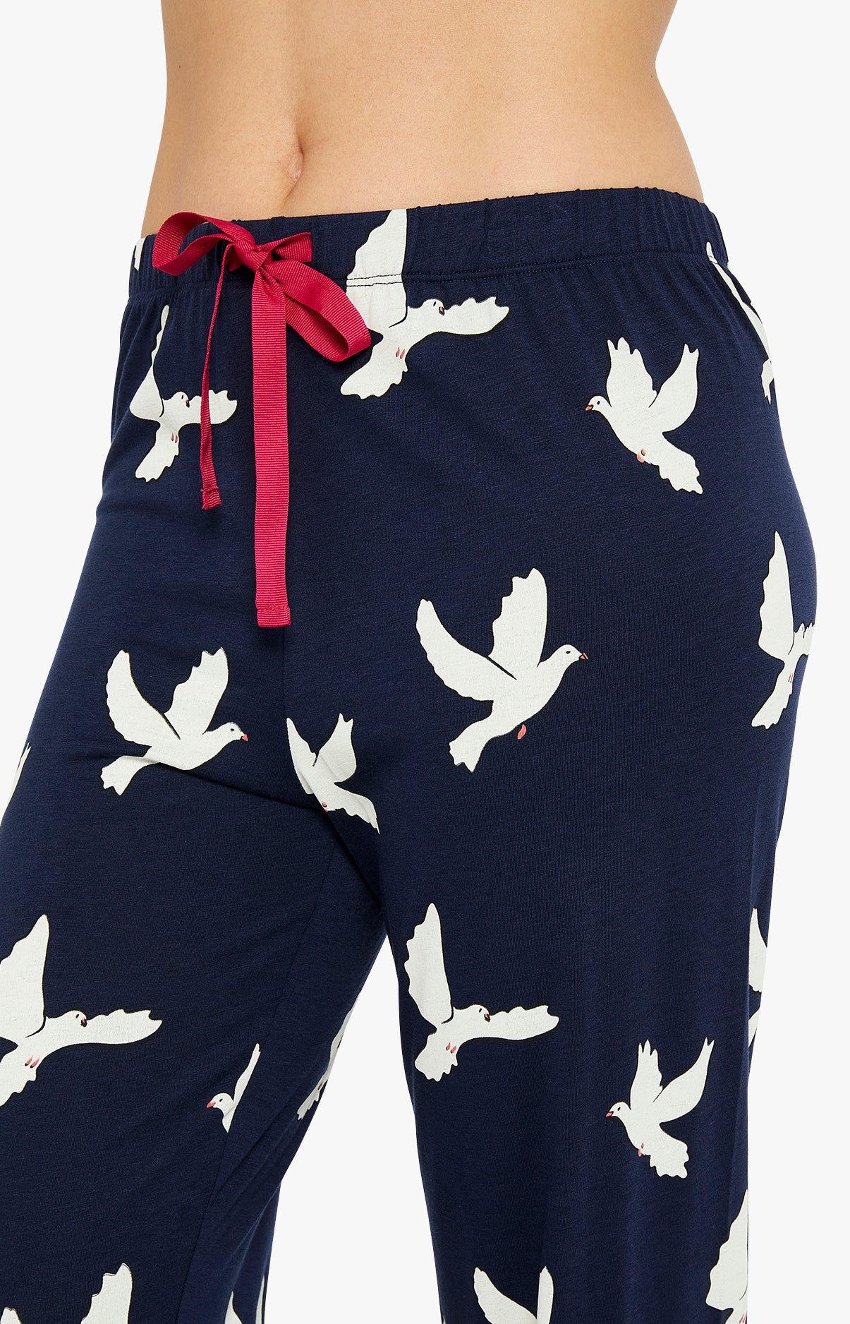 Pyjama long boutonné Femme Colombes Marine 5