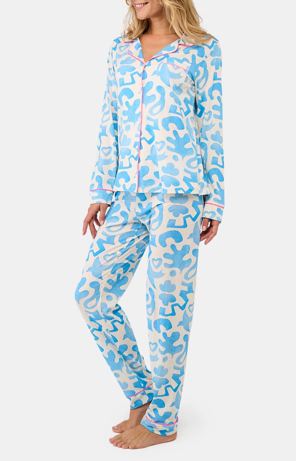 Pyjama Boutonné Femme Matis Bleu 5