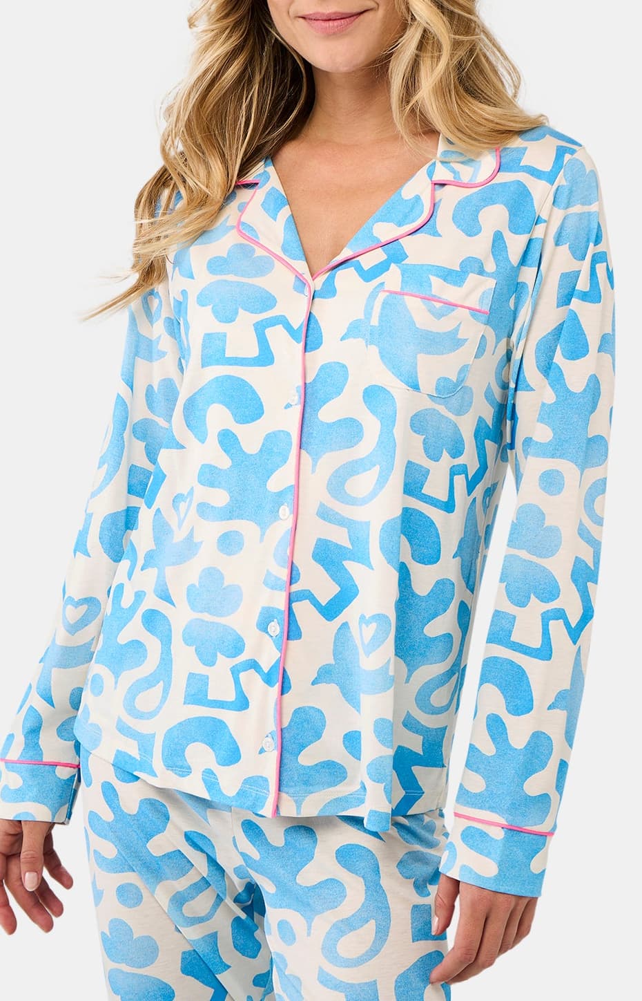 Pyjama Boutonné Femme Matis Bleu 2
