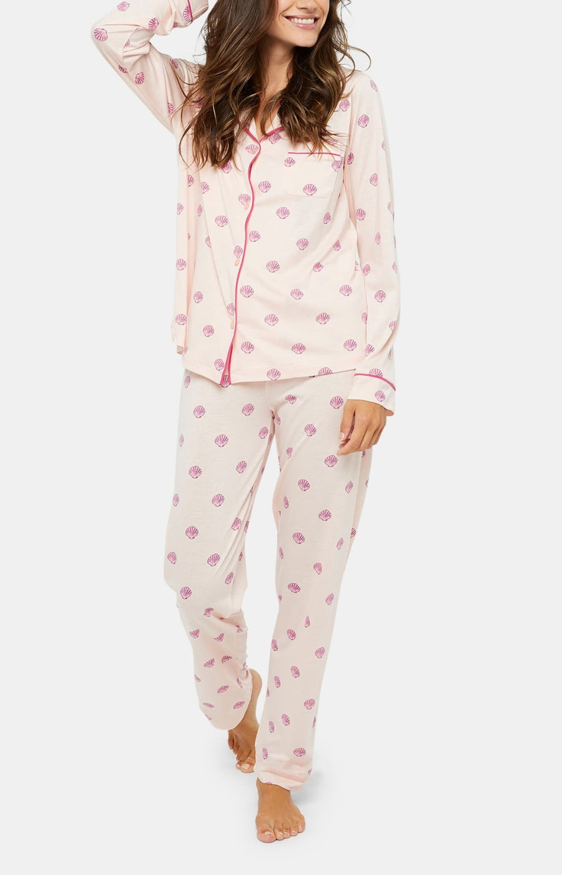 Pyjama boutonné Femme motif Coquillage 1