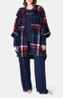Poncho Enfant Carreaux Hugo Marine 1