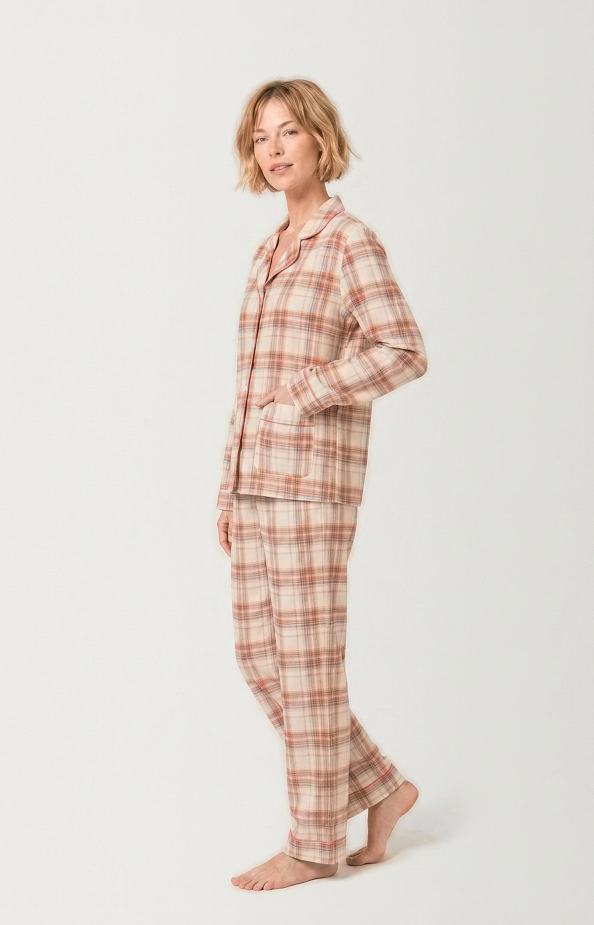 Pyjama boutonné en flanelle de coton - Alix