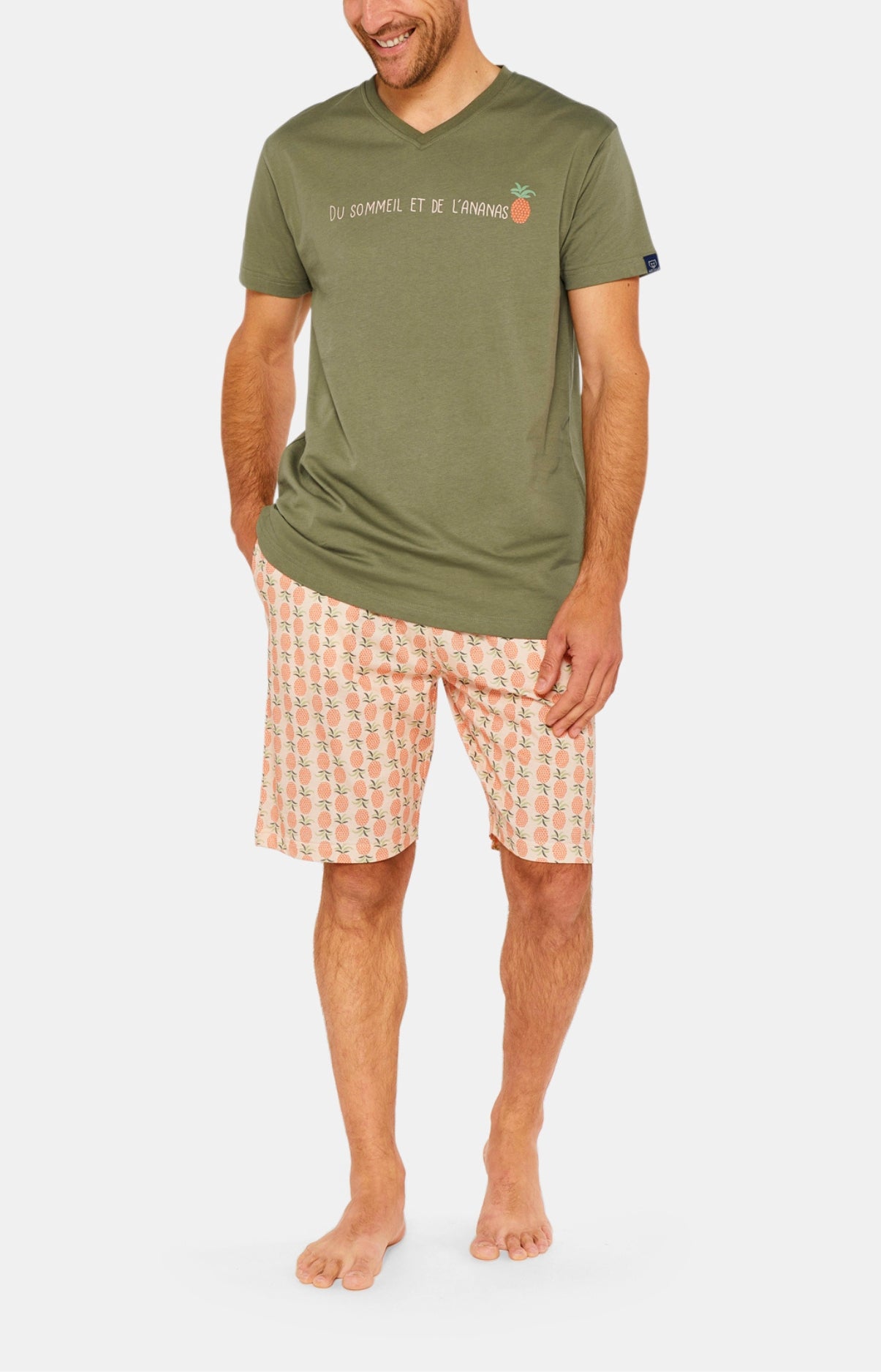 Pyjashort Homme Ananas Orange 1