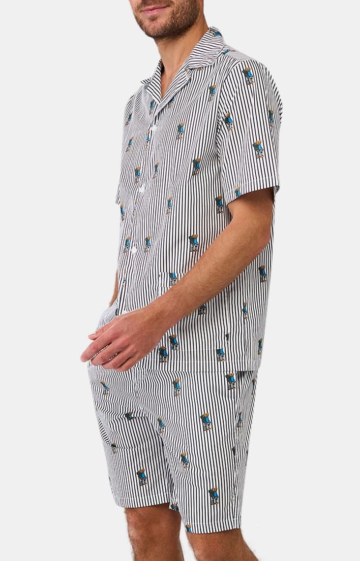 Pyjama court Boutonné Randormeur - Marine 4