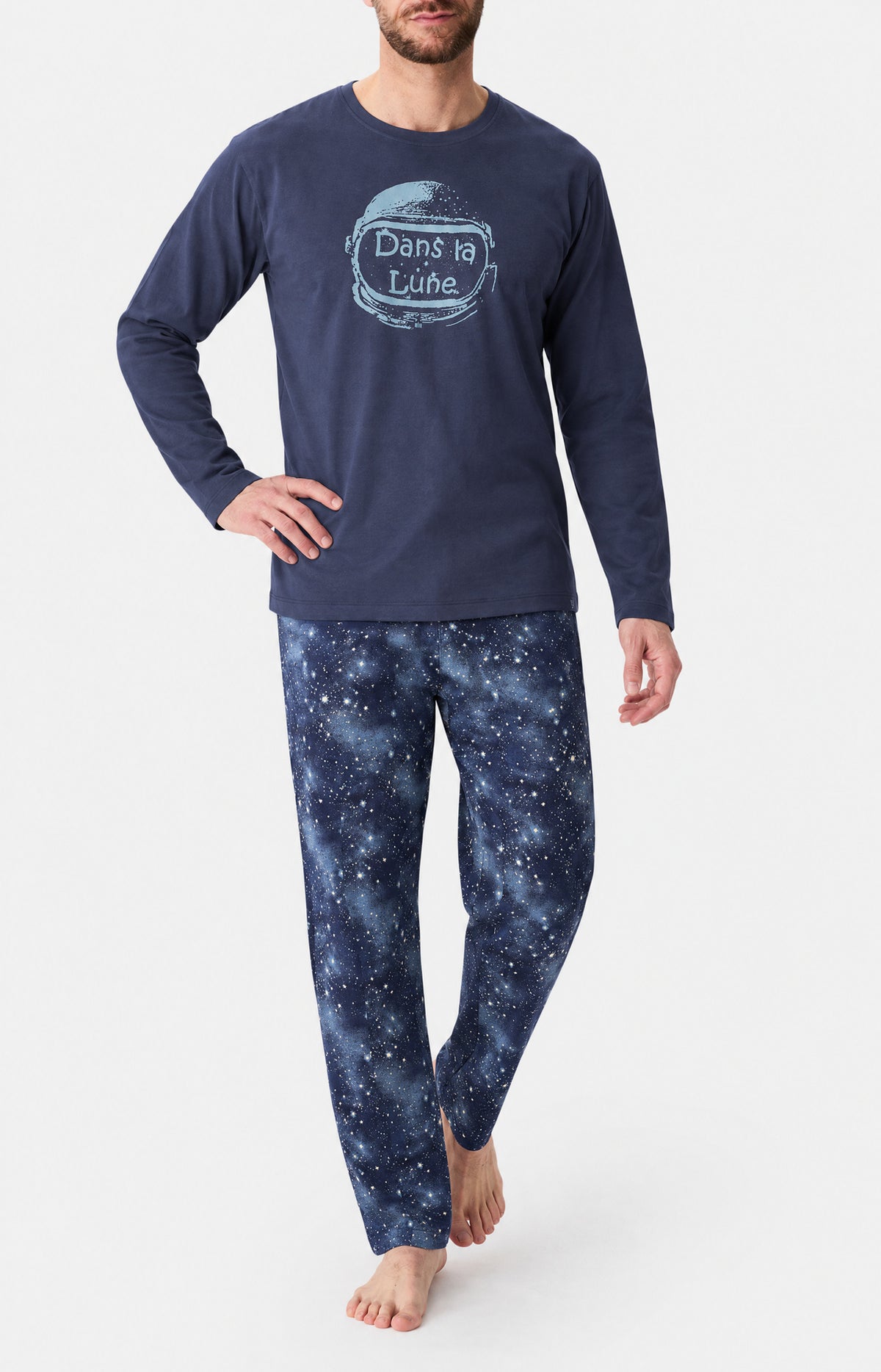 Pyjama en jersey de coton épais - Dans la lune