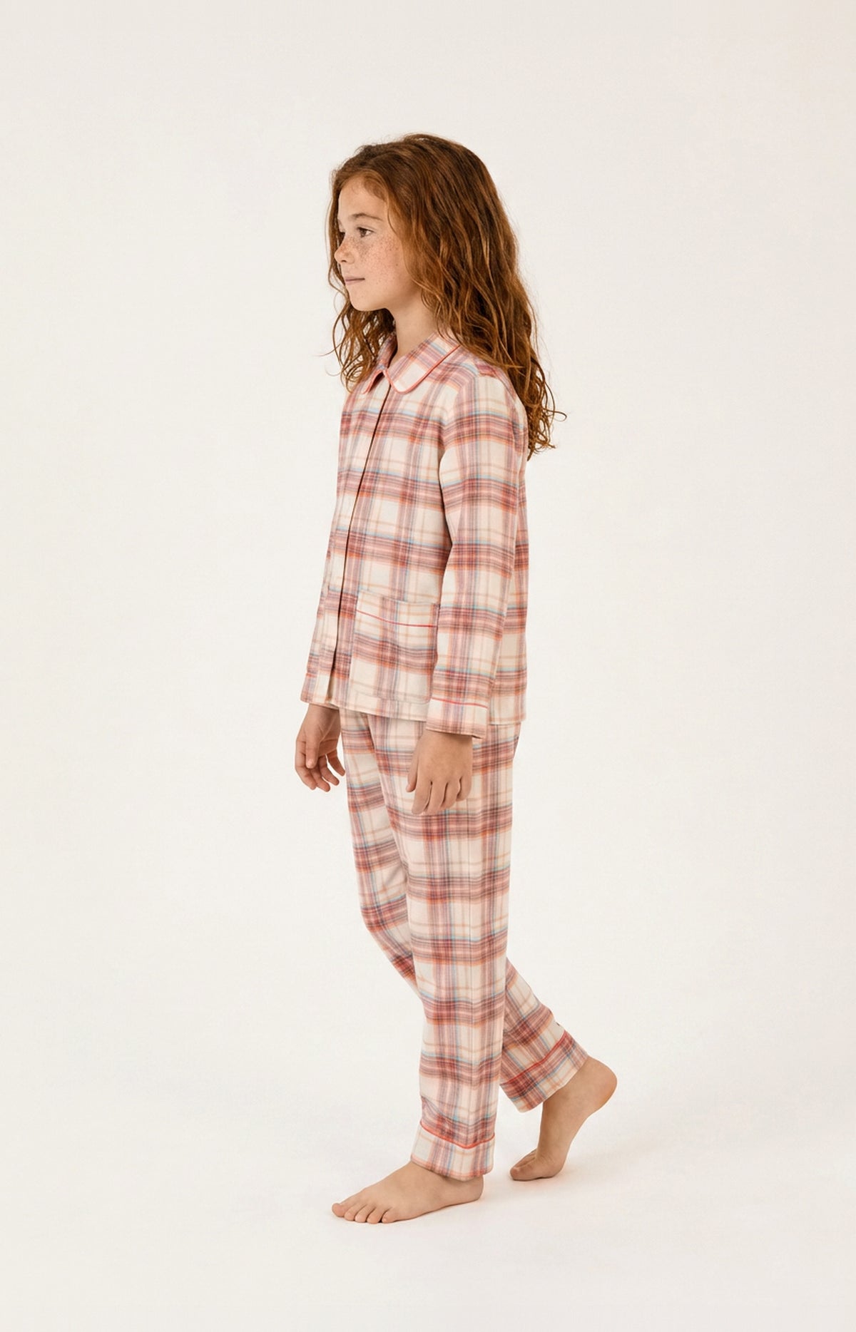 Pyjama boutonné enfant en flanelle de coton - Alix