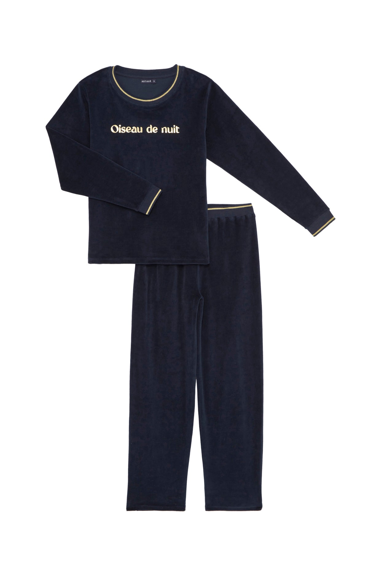 Pyjama long Femme Oiseau de nuit Noir 3