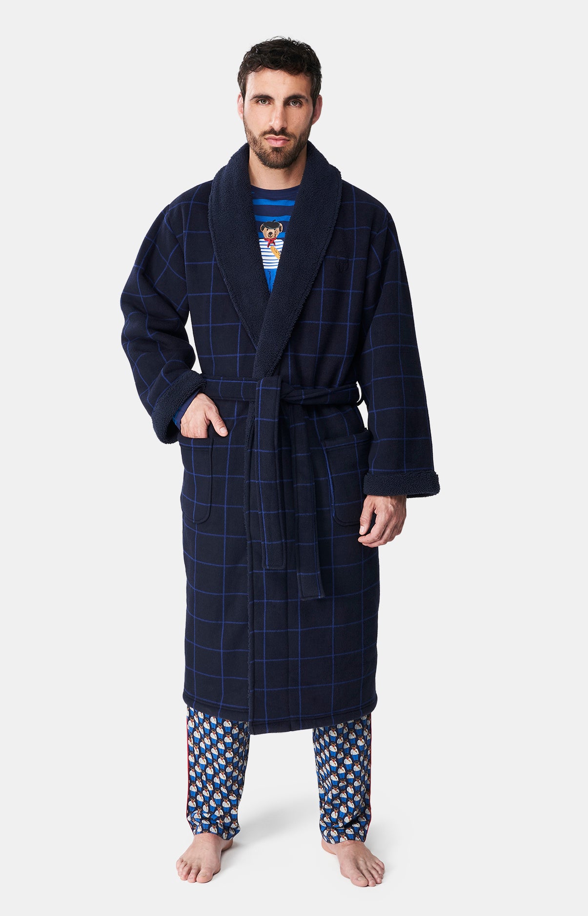 Robe de Chambre Homme polaire Windsor Marine 4