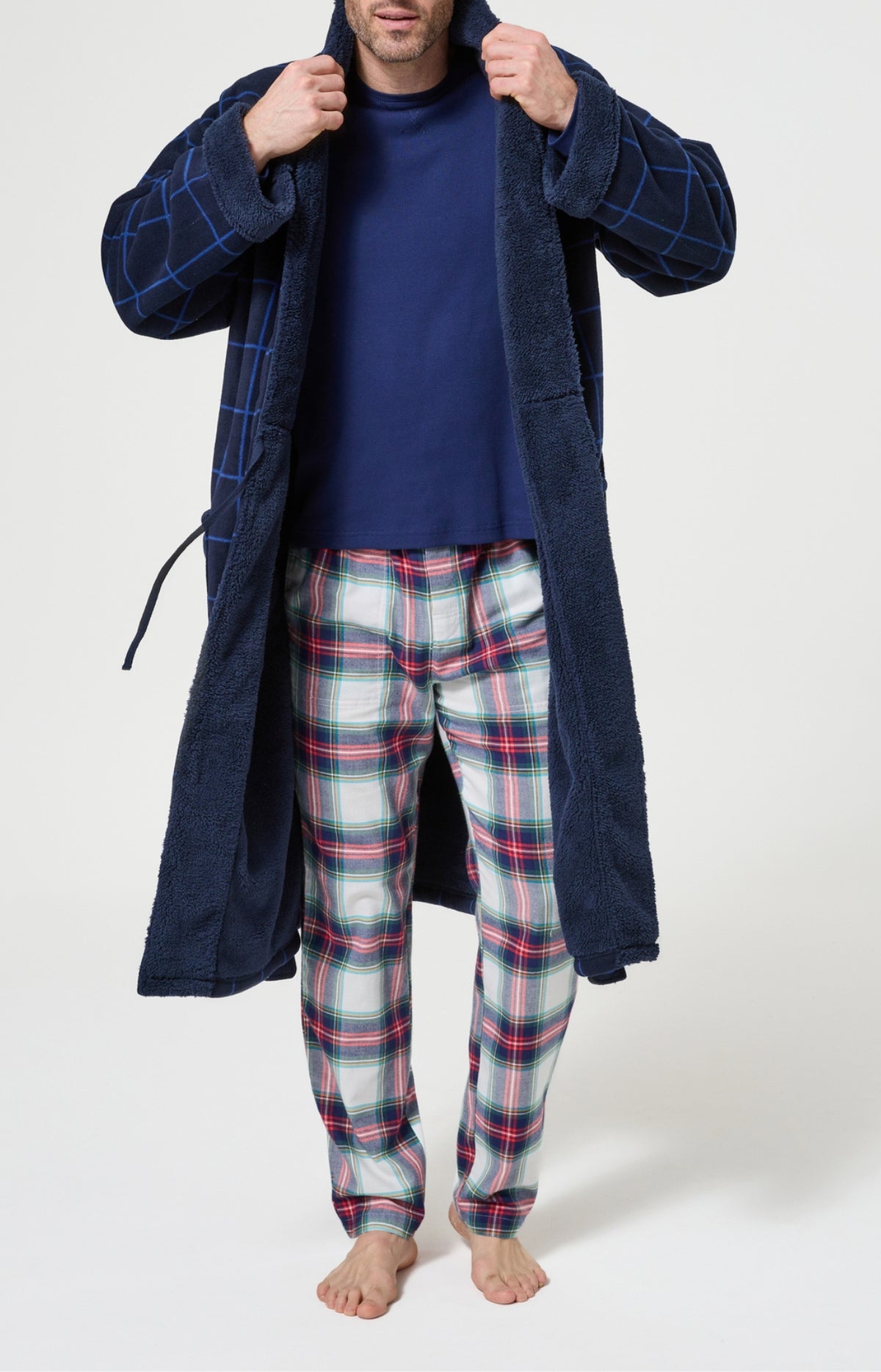 Robe de Chambre Homme polaire Windsor Marine 4