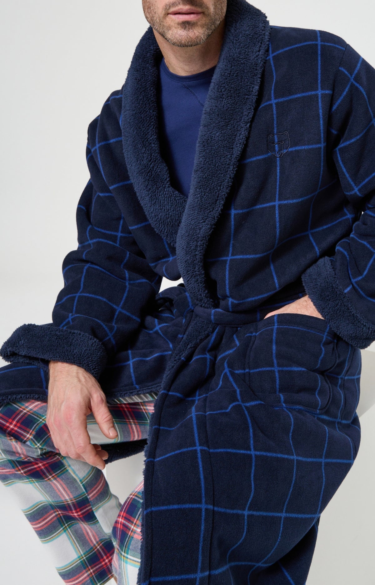 Robe de Chambre Homme polaire Windsor Marine 7