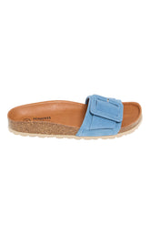 Sandales à boucle bleu femme 3