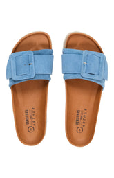 Sandales à boucle bleu femme 2