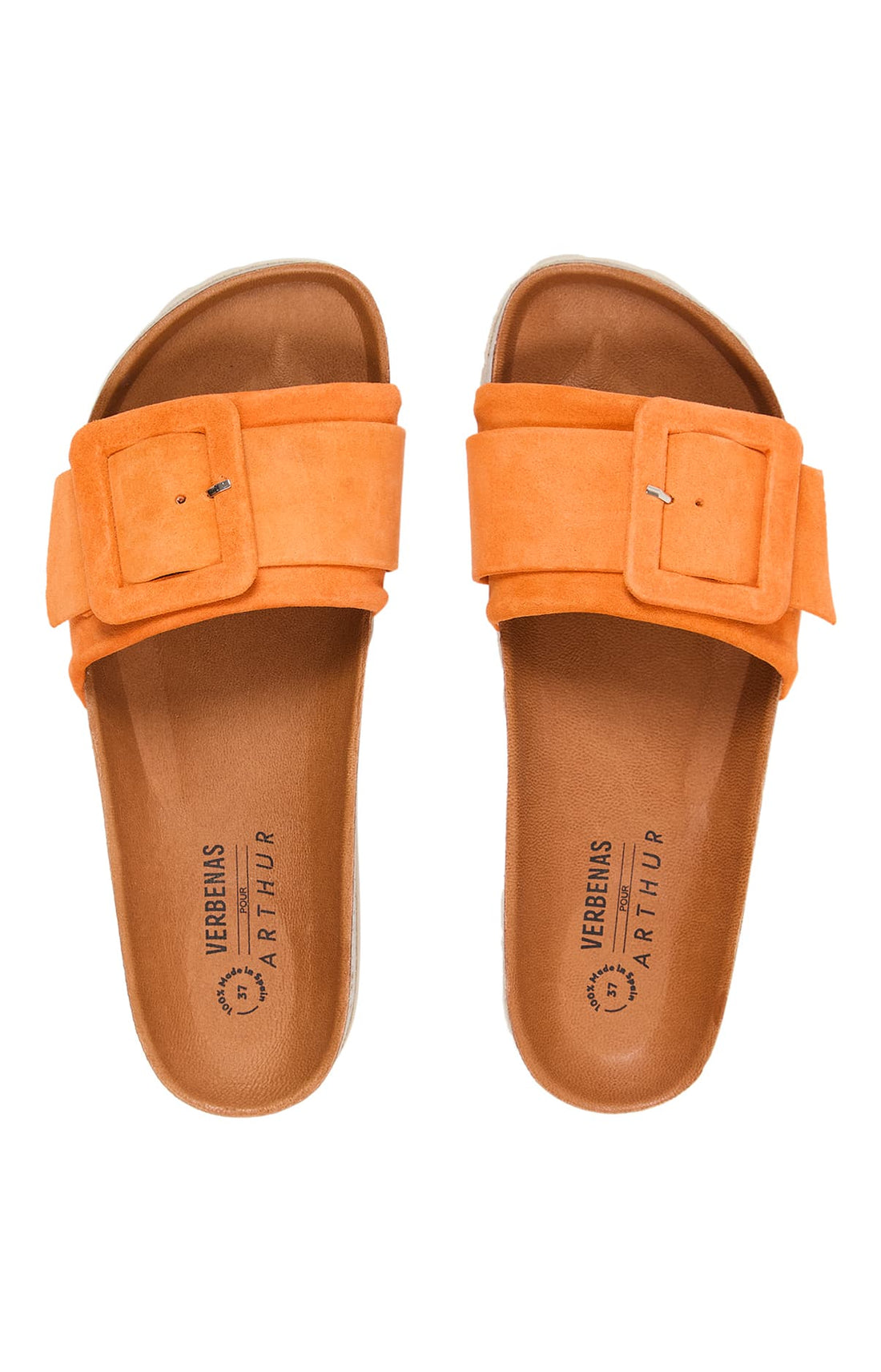 Sandales à boucle orange femme 2