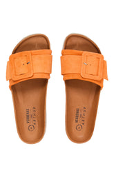 Sandales à boucle orange femme 2