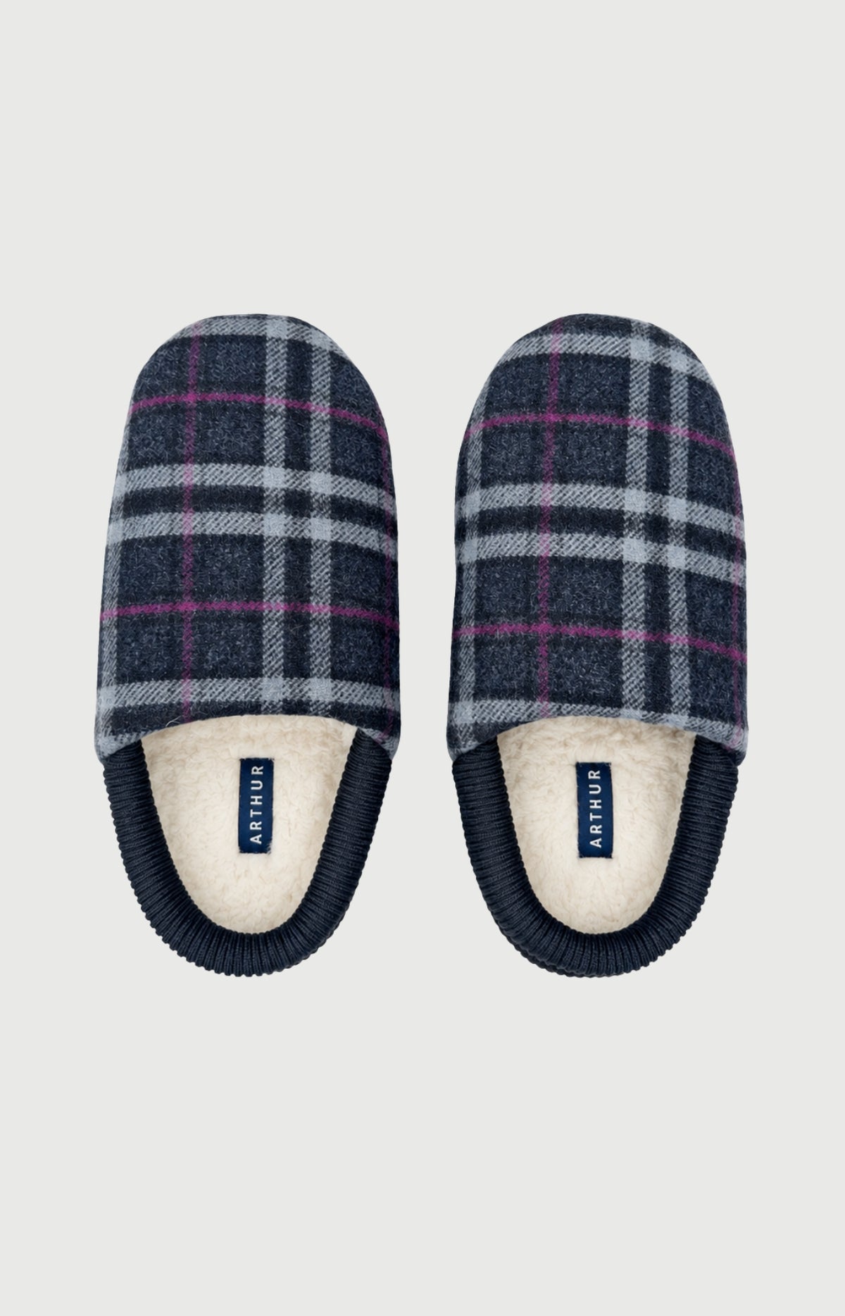 Chaussons en cuir et laine Homme Minuit 3