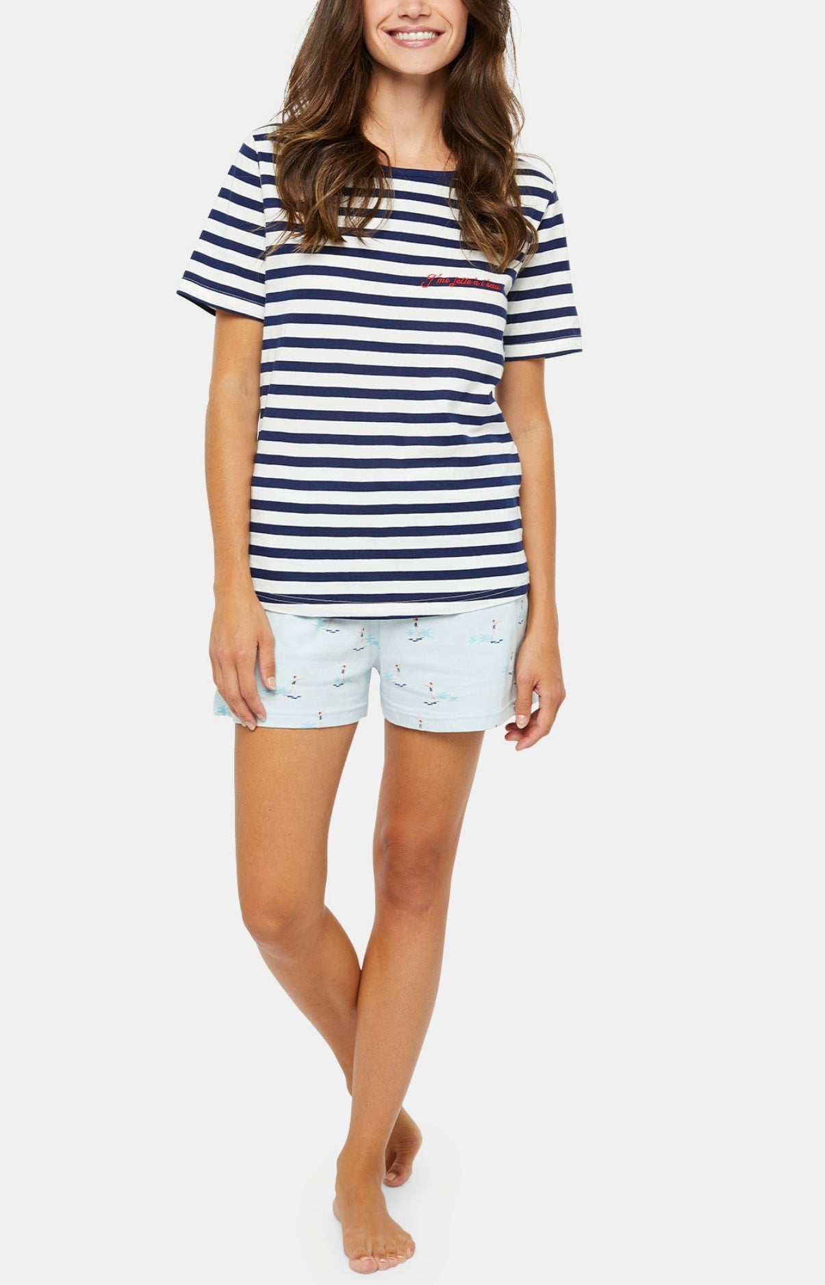 Pyjashort Femme Baigneuse Bleu 1