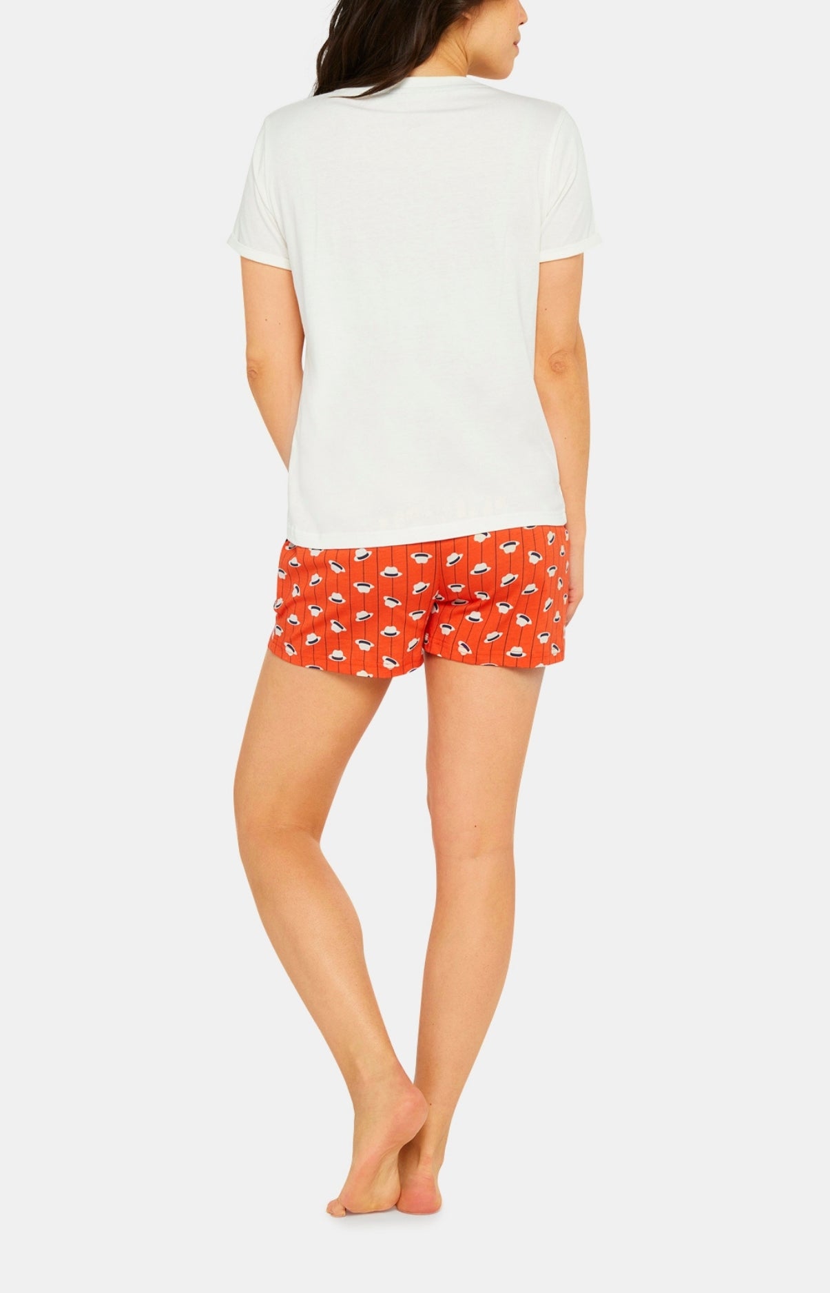 Pyjashort Femme Roland Garros Beige et Marron 11