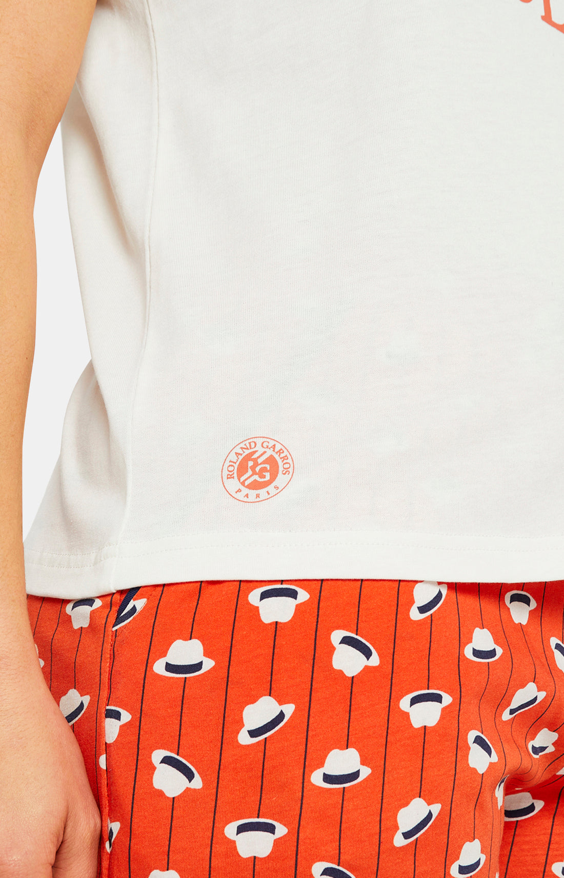 Pyjashort Femme Roland Garros Beige et Marron 8