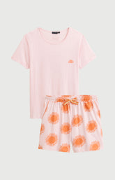 Pyjama Femme Coucher de sommeil Manches courtes Imprimé coucher de soleil orange 3