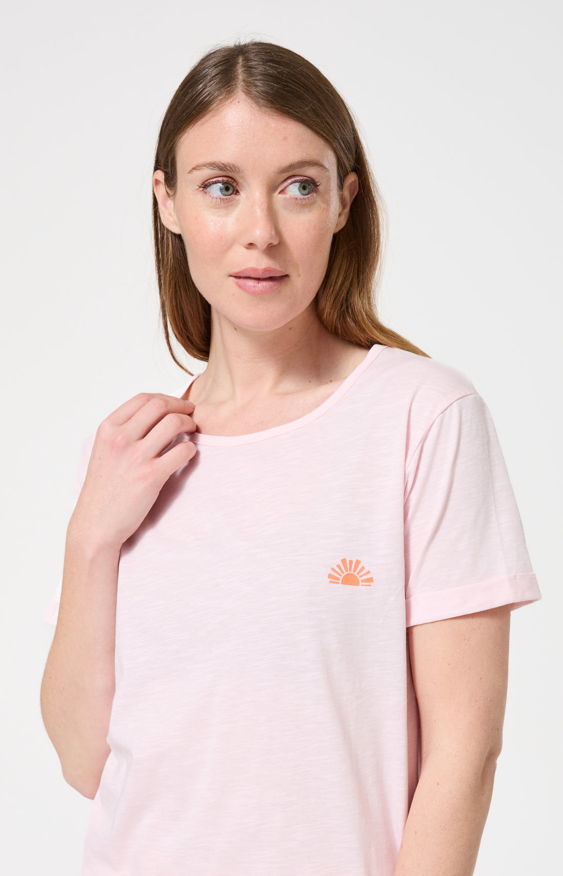 Pyjama Femme Coucher de sommeil Manches courtes Imprimé coucher de soleil orange 2
