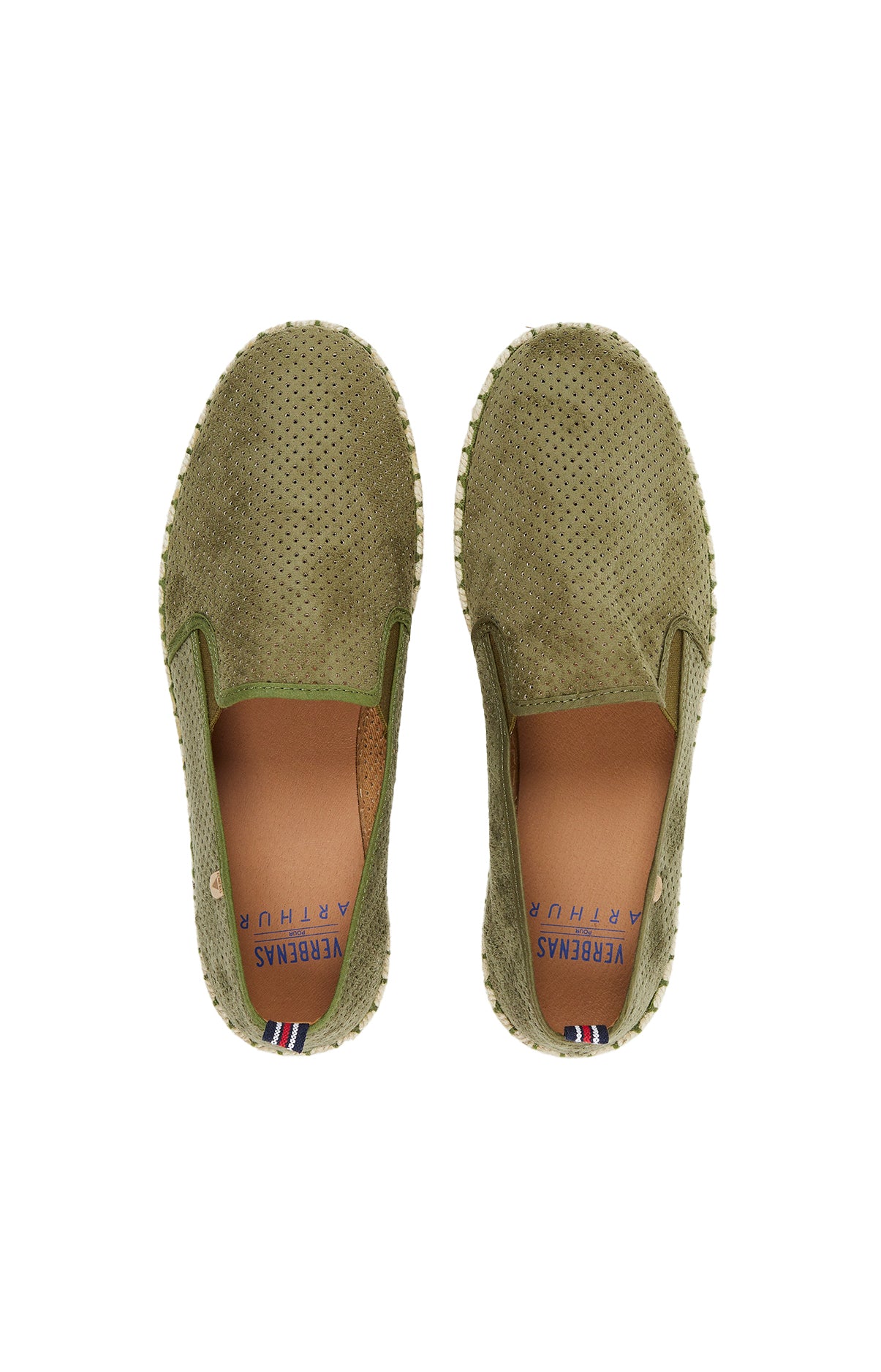 Espadrilles Homme Cuir Uni Vert 3
