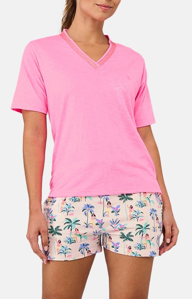 Tee-shirt Femme Rose fluo 5